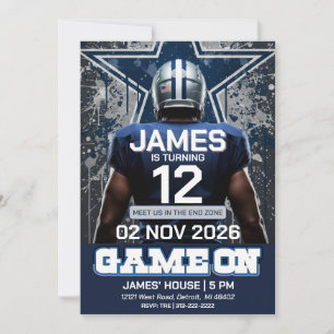 Bearbeitbare Dallas Football-Ticket-Geburtstags-Ei Einladung