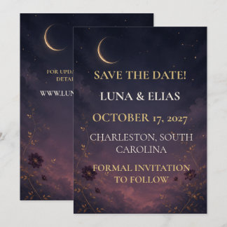 Bearbeitbare Dämmerung Himmels-Gotische Hochzeit B Save The Date