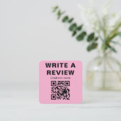 Bearbeitbare Dankeskarten mit rosa Logo Begleitkarte (Stehend Vorderseite)