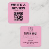 Bearbeitbare Dankeskarten mit rosa Logo Begleitkarte (Vorne/Hinten)