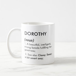 Bearbeitbare Definition des Namens Dorothy, benutz Kaffeetasse
