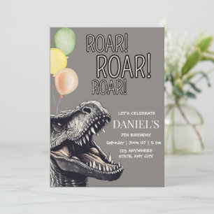 Bearbeitbare Dinosaurier-Party-Einladung, T-Rex Di Einladung