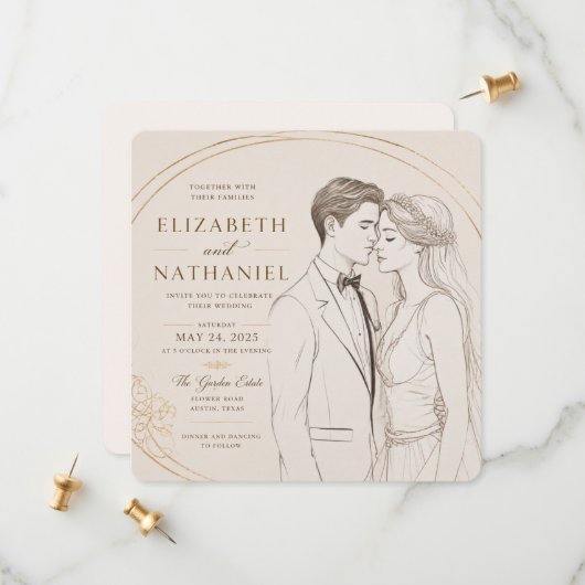 Bearbeitbare druckbare Hochzeitskarte Save The Date (Vorderseite/Rückseite Beispiel)