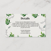 Bearbeitbare dunkelgrüne Blätter Details zur Hochz Begleitkarte (Vorderseite)
