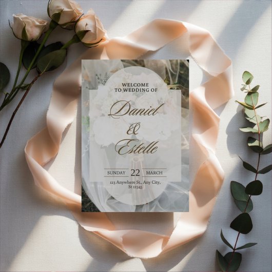 Bearbeitbare einfache Hochzeitseinladung Feiertagskarte