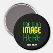 BEARBEITBARE, EINFACHE SCHWARZE BILDTEXTVORLAGE MAGNET (Vorderseite/Rückseite)