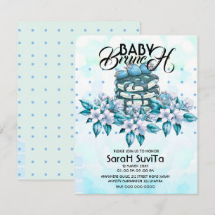 Bearbeitbare Einladung zum Blaubeer-Baby-Brunch-Ba