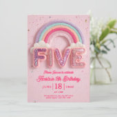 Bearbeitbare Einladung zum fünften Geburtstag, 5.  (Stehend Vorderseite)