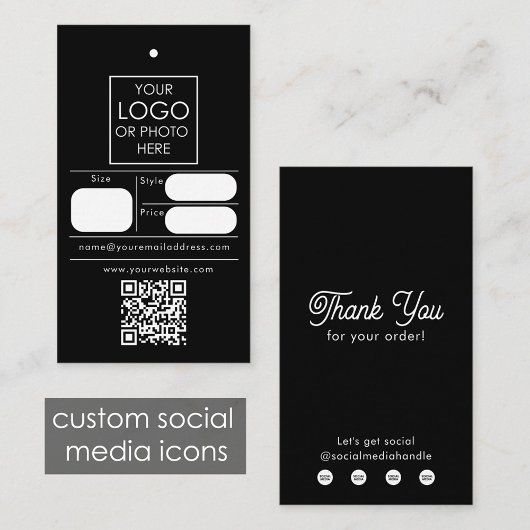 Bearbeitbare Einzelhandelspreis-Tag Kleidung Swing Visitenkarte