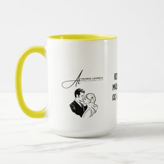 Bearbeitbare Farbe Name Monogram schreiben Geschen Tasse (Links)