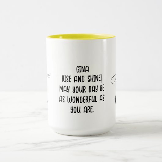 Bearbeitbare Farbe Name Monogram schreiben Geschen Tasse (Zentrum)