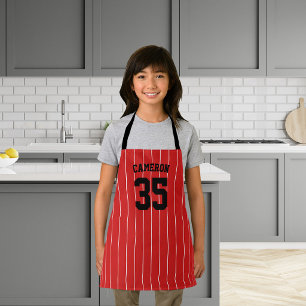 Bearbeitbare Farben Baseball-Trikot-Streifen Name Schürze
