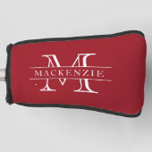 Bearbeitbare Farben Klassische Umrandung Name Mono Golf Headcover (Vorderseite)