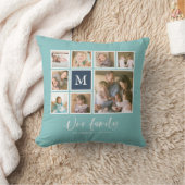 Bearbeitbare Farbmonogramm Unsere Familie Fotocoll Kissen (Decke)