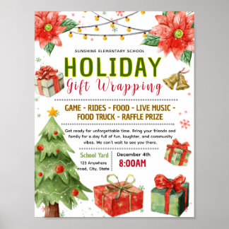 Bearbeitbare Feiertags-Geschenkverpackungs-Fundrai Poster