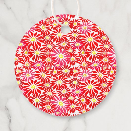 Bearbeitbare Ferienküche Rot Poinsettias Tag Geschenkanhänger (Rückseite)