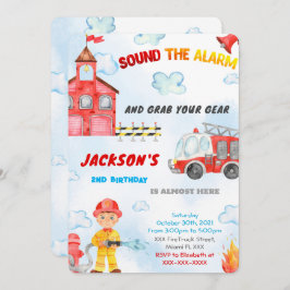 Bearbeitbare Fire Lruck-Einladungen Einladung