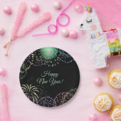 Bearbeitbare Fireworks Pappteller (Party)