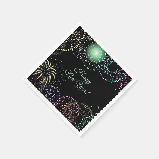 Bearbeitbare Fireworks Serviette (Ecke)