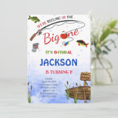 Bearbeitbare Fischerei zum Geburtstag Einladung (Stehend Vorderseite)