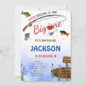 Bearbeitbare Fischerei zum Geburtstag Einladung (Vorderseite)