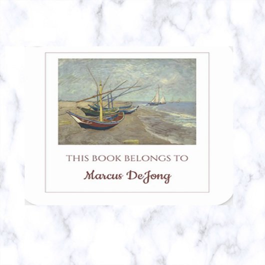 Bearbeitbare Fischereifahrzeuge von Van Gogh Buchz Quadratischer Aufkleber