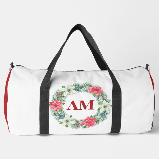 Bearbeitbare florale Monogramm-Beutel - Personalis Duffle Bag (Vorderseite)