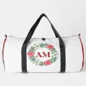 Bearbeitbare florale Monogramm-Beutel - Personalis Duffle Bag (Rückseite)
