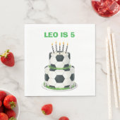 Bearbeitbare Fußball-Geburtstagsservietten – Perso Serviette (Beispiel)
