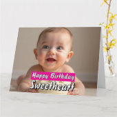 Bearbeitbare Geburtstagskarte - Sweet Cake Design Karte (Gelbe Blume)