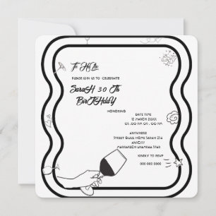Bearbeitbare Geburtstagsparty Invi Hand Drawn Einl Save The Date
