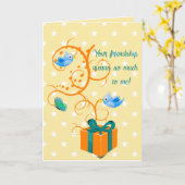 Bearbeitbare Geschenk mit Reben, Vögeln und Schmet Karte (Gelbe Blume)