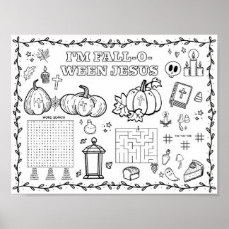 Bearbeitbare Halloween-Malmatte Poster
