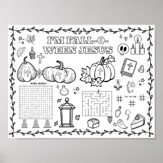 Bearbeitbare Halloween-Malmatte Poster (Vorne)