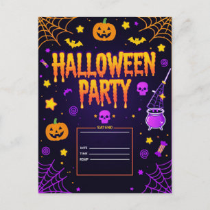 Bearbeitbare Halloween-Party Feiertagspostkarte