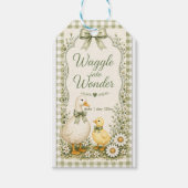 Bearbeitbare Hellgrüne Florale Babyparty Geschenkanhänger (Vorderseite)