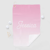 (Bearbeitbare) Hellrosa-Farb-Ombre und Ihr Text Golfhandtuch (Insitu)