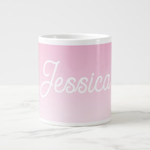 (Bearbeitbare) Hellrosa-Farb-Ombre und Ihr Text Jumbo-Tasse