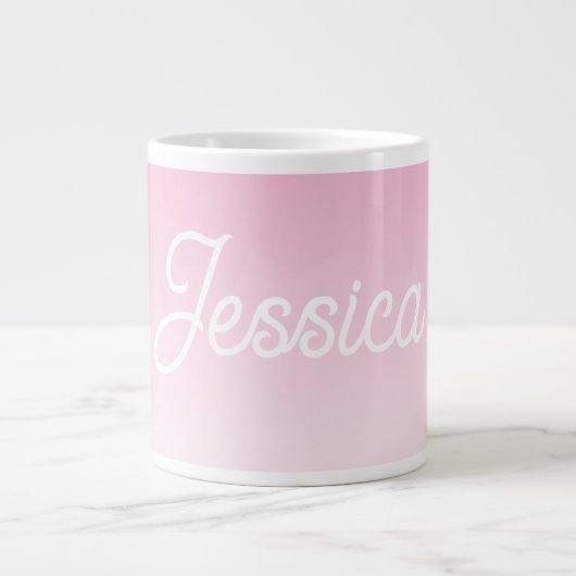 (Bearbeitbare) Hellrosa-Farb-Ombre und Ihr Text Jumbo-Tasse (Vorderseite)