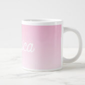 (Bearbeitbare) Hellrosa-Farb-Ombre und Ihr Text Jumbo-Tasse (Rechts)