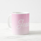 (Bearbeitbare) Hellrosa-Farb-Ombre und Ihr Text Kaffeetasse (Vorderseite Links)