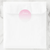 (Bearbeitbare) Hellrosa-Farb-Ombre und Ihr Text Runder Aufkleber (Tasche)