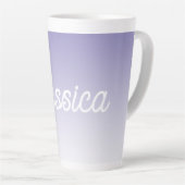 (Bearbeitbare) Hellviolette Ombre-Farbe & Ihr Text Milchtasse (Rechte Ecke)