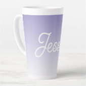 (Bearbeitbare) Hellviolette Ombre-Farbe & Ihr Text Milchtasse (Linke Ecke)