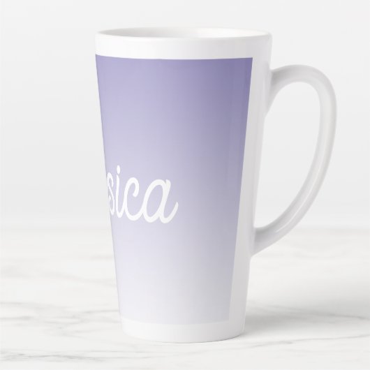 (Bearbeitbare) Hellviolette Ombre-Farbe & Ihr Text Milchtasse (Rechts)