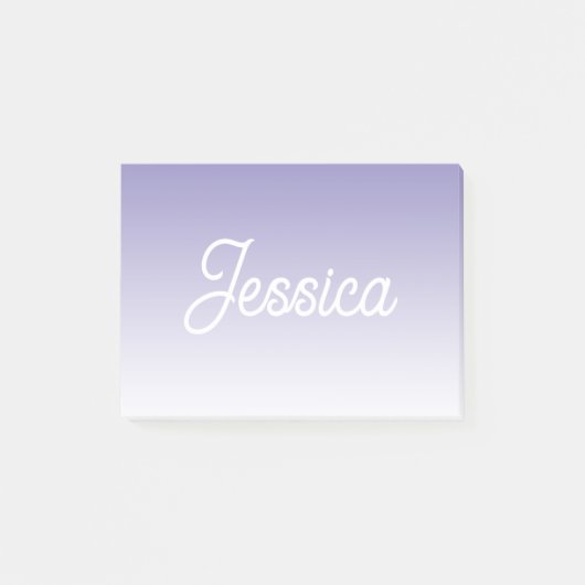 (Bearbeitbare) Hellviolette Ombre-Farbe & Ihr Text Post-it Klebezettel (Vorderseite)