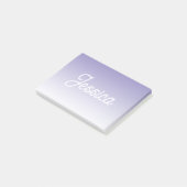 (Bearbeitbare) Hellviolette Ombre-Farbe & Ihr Text Post-it Klebezettel (angewinkelt)