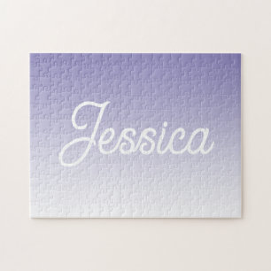 (Bearbeitbare) hellviolette Ombre-Farbe & Ihr Text Puzzle