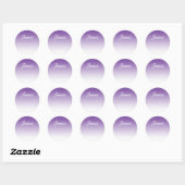 (Bearbeitbare) hellviolette Ombre-Farbe und Ihr Te Runder Aufkleber (Blatt)