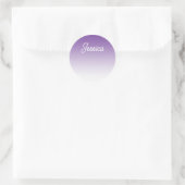 (Bearbeitbare) hellviolette Ombre-Farbe und Ihr Te Runder Aufkleber (Tasche)